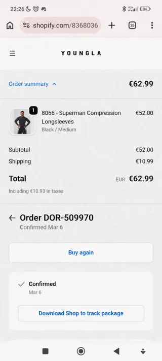 Camiseta Superman Manga Larga Talla M