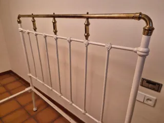 Cabezal y estructura cama hierro vintage