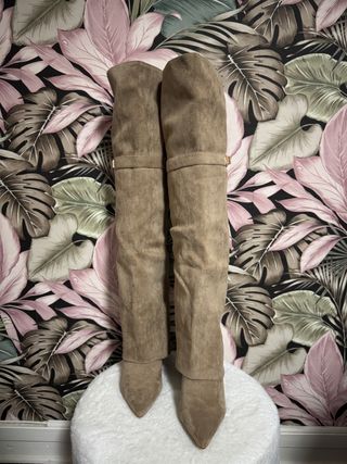 Stivali con risvolto beige 39