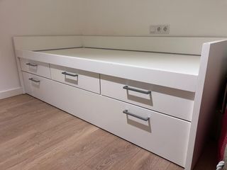 Cama nido 90x190 con cajones madera maciza lacada