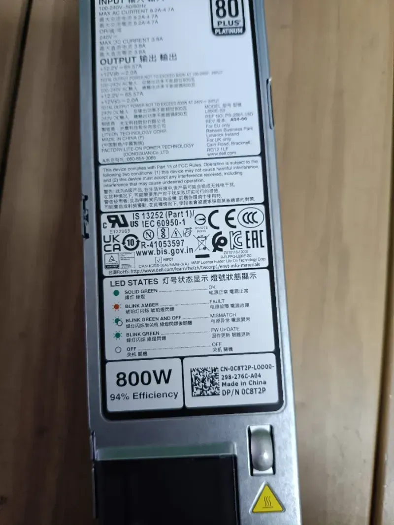 Fuente Alimentación Dell L800E-S0 800W afbeelding 8