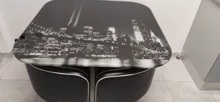 Conjunto Mesa Vidro e 4 Cadeiras