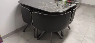 Conjunto Mesa Vidro e 4 Cadeiras