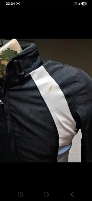 Chaqueta Moto Mujer Talla XS Negra y Blanca