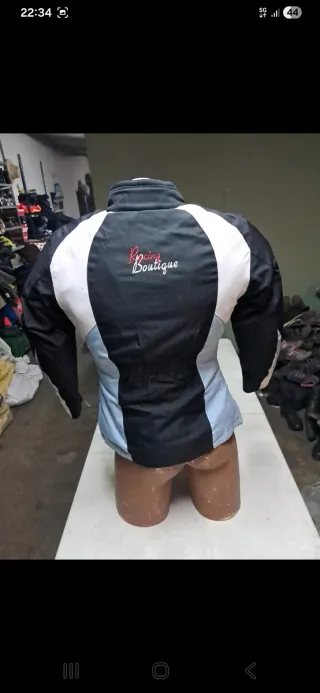 Chaqueta Moto Mujer Talla XS Negra y Blanca