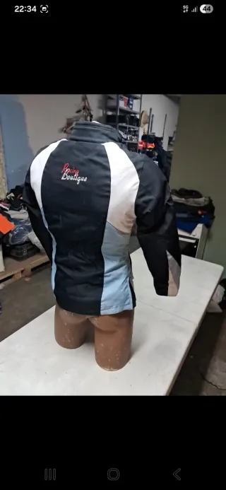 Chaqueta Moto Mujer Talla XS Negra y Blanca