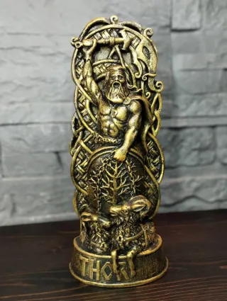 Scultura Norrena Thor Statua Mitologica