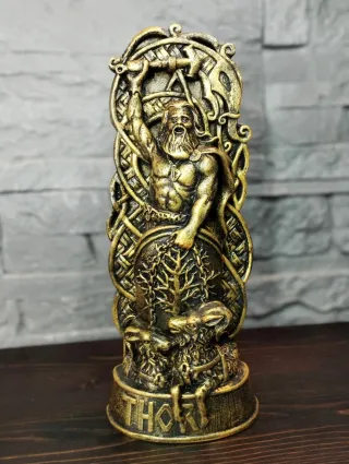 Scultura Norrena Thor Statua Mitologica