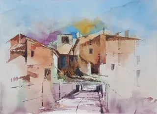 Acquerello originale Alcadima (Albacete)