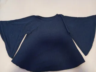 Camiseta manga acampanada azul