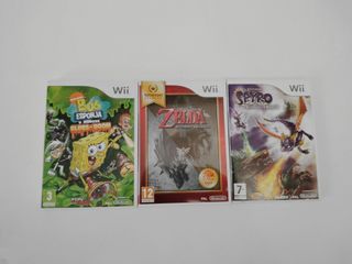 3 Juegos Wii: Bob Esponja, Zelda, Spyro