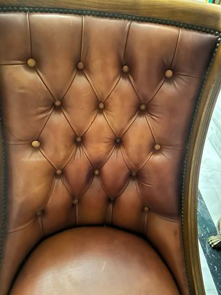 Sillas de comedor Casa Padrino Piel Marrón