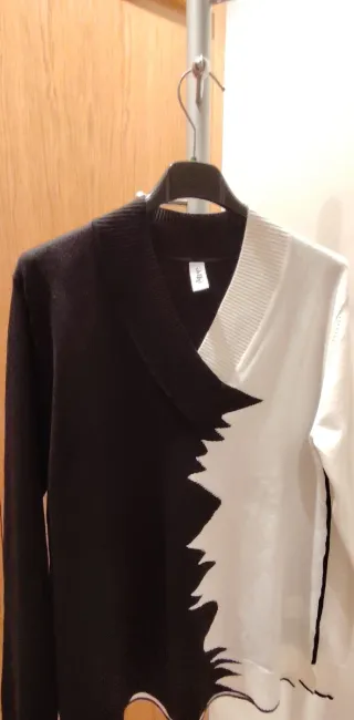 Jersey mujer talla S negro y blanco