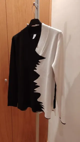 Jersey mujer talla S negro y blanco