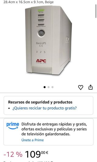 Schneider Electric BK325I Back UPS 325 de APC