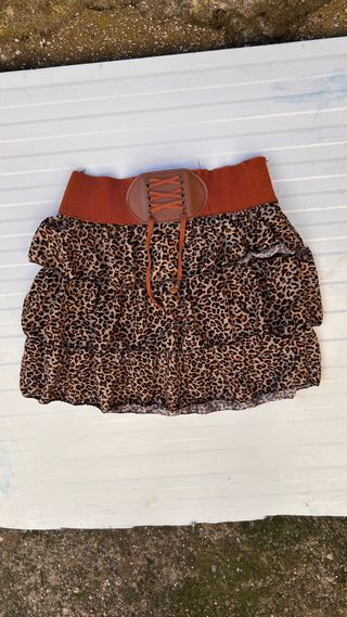Falda leopardo mujer talla única