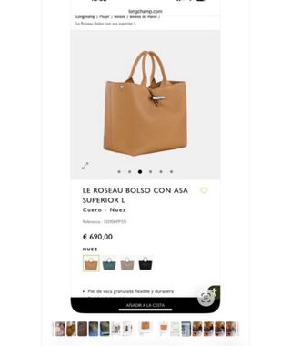 Bolso Longchamp Piel Marrón Original