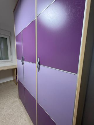 Dormitorio juvenil completo tonos morado