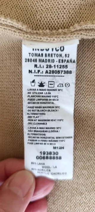 Chaqueta lana y piel camel