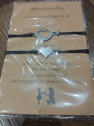 Juego 2 Pulseras Madre e Hija Corazón