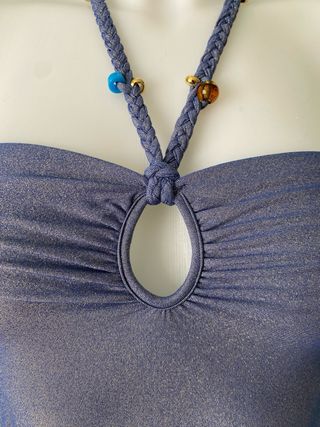 Costume intero Wolford blu metallizzato