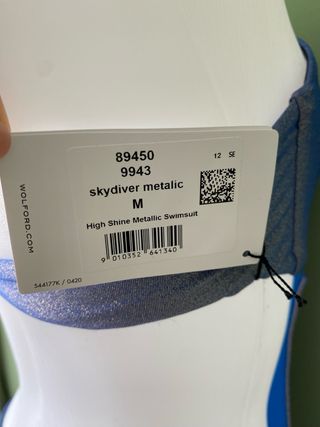 Costume intero Wolford blu metallizzato