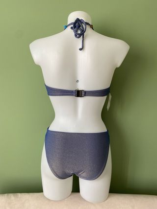 Costume intero Wolford blu metallizzato