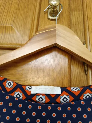 Vestido estampado azul y rojo