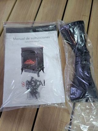 Chimenea eléctrica negra 1950 W, 37 x 23 x 51 cm