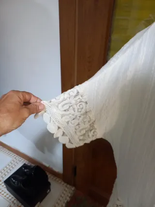 Blusa hippie manga corta bordada