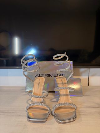 Sandalias Alma en Pena Brillantes Plata