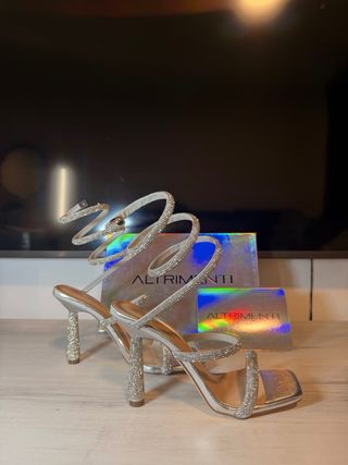 Sandalias Alma en Pena Brillantes Plata