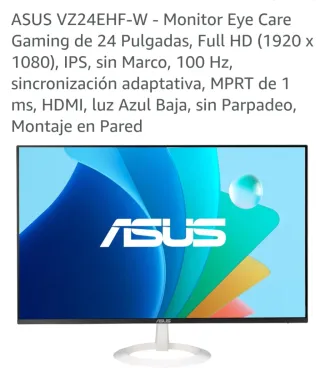 Monitor ASUS VZ24EHF-W 24 Full HD 100Hz