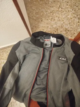 Chaqueta moto LS2 Malla Negra Roja