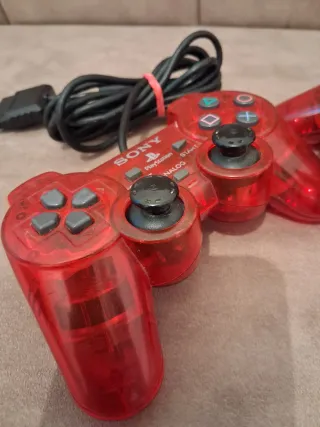 Mandos PS2 Sony Rojos Transparentes (Pack 2)