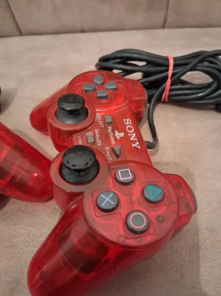 Mandos PS2 Sony Rojos Transparentes (Pack 2)