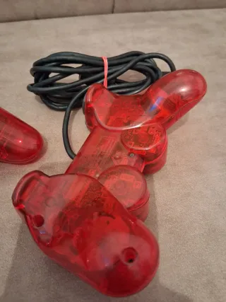 Mandos PS2 Sony Rojos Transparentes (Pack 2)