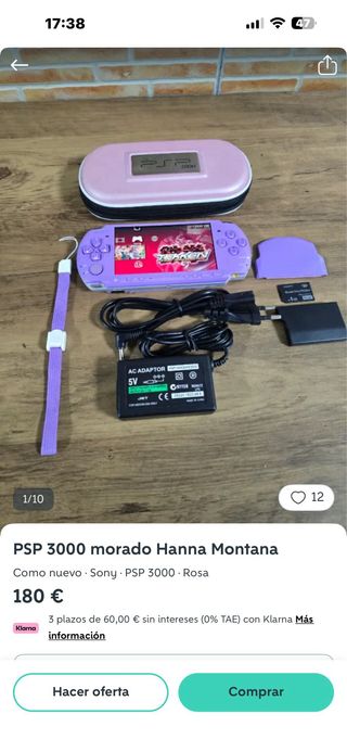 PSP 3004 Hannah Montana + estuche y Gen