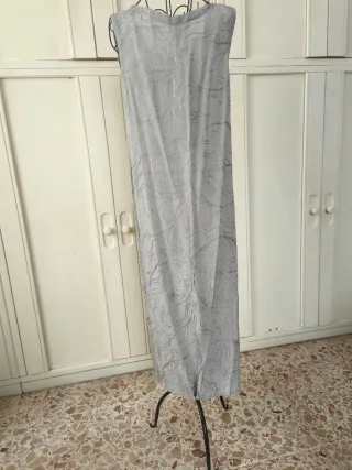 Vestito tunica vintage sartoriale grigio perla