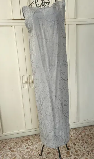 Vestito tunica vintage sartoriale grigio perla