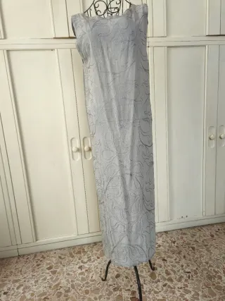 Vestito tunica vintage sartoriale grigio perla