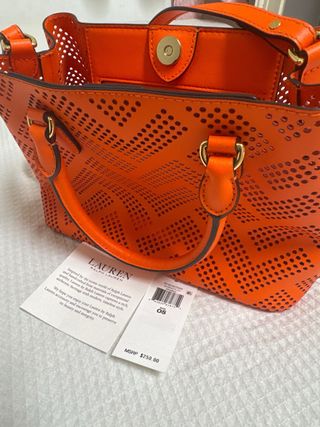 Bolso Satchel Marcy Ralph Lauren Naranja