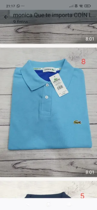 Camiseta Polo Lacoste Negra Talla M