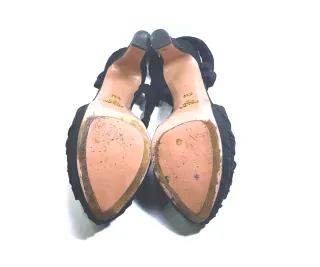 Sandalias Prada T.40 negro Plataforma Tacón