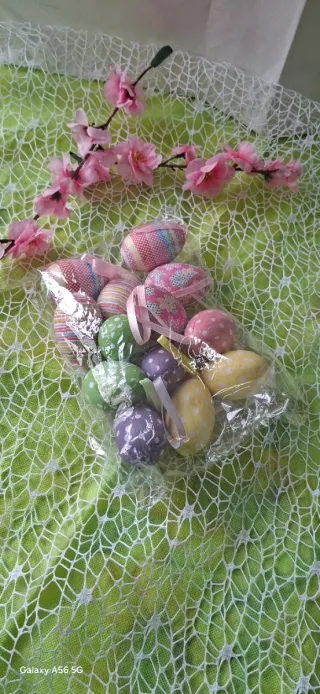 12 Uova Pasquali Decorative con Appendini
