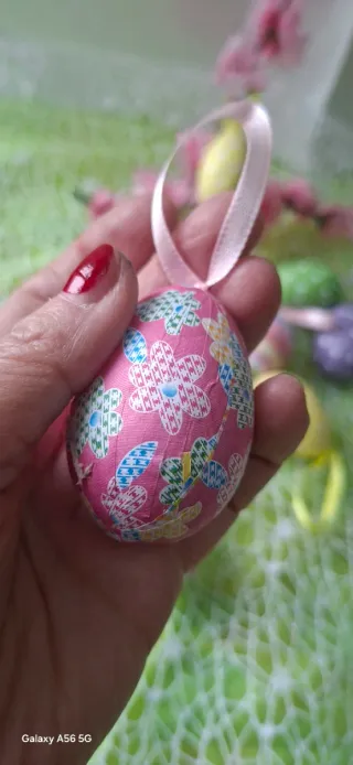 12 Uova Pasquali Decorative con Appendini