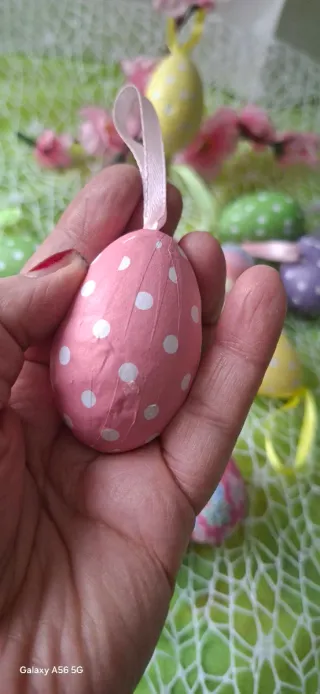 12 Uova Pasquali Decorative con Appendini