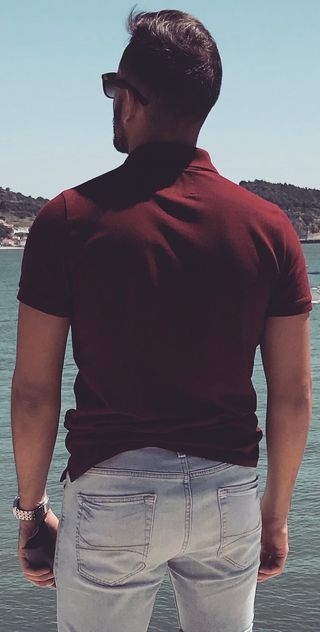 Polo granate Hollister Talla M