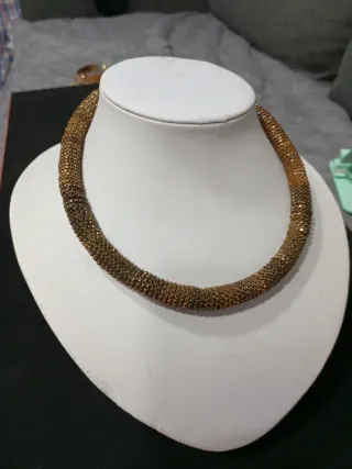 Collar mujer dorado y marrón