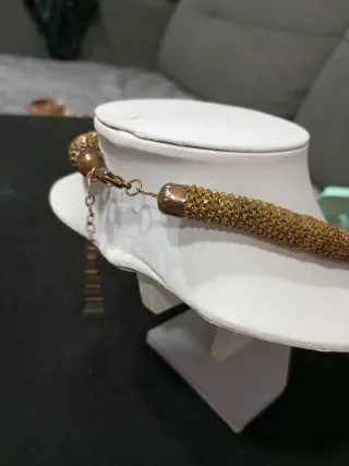 Collar mujer dorado y marrón